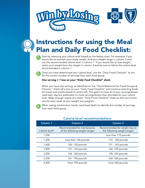Daily Food Checklist