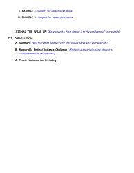 Persuasive Speech Outline Template - 3-5 Minutes, Page 2