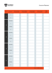Document preview: University Course Planner Template