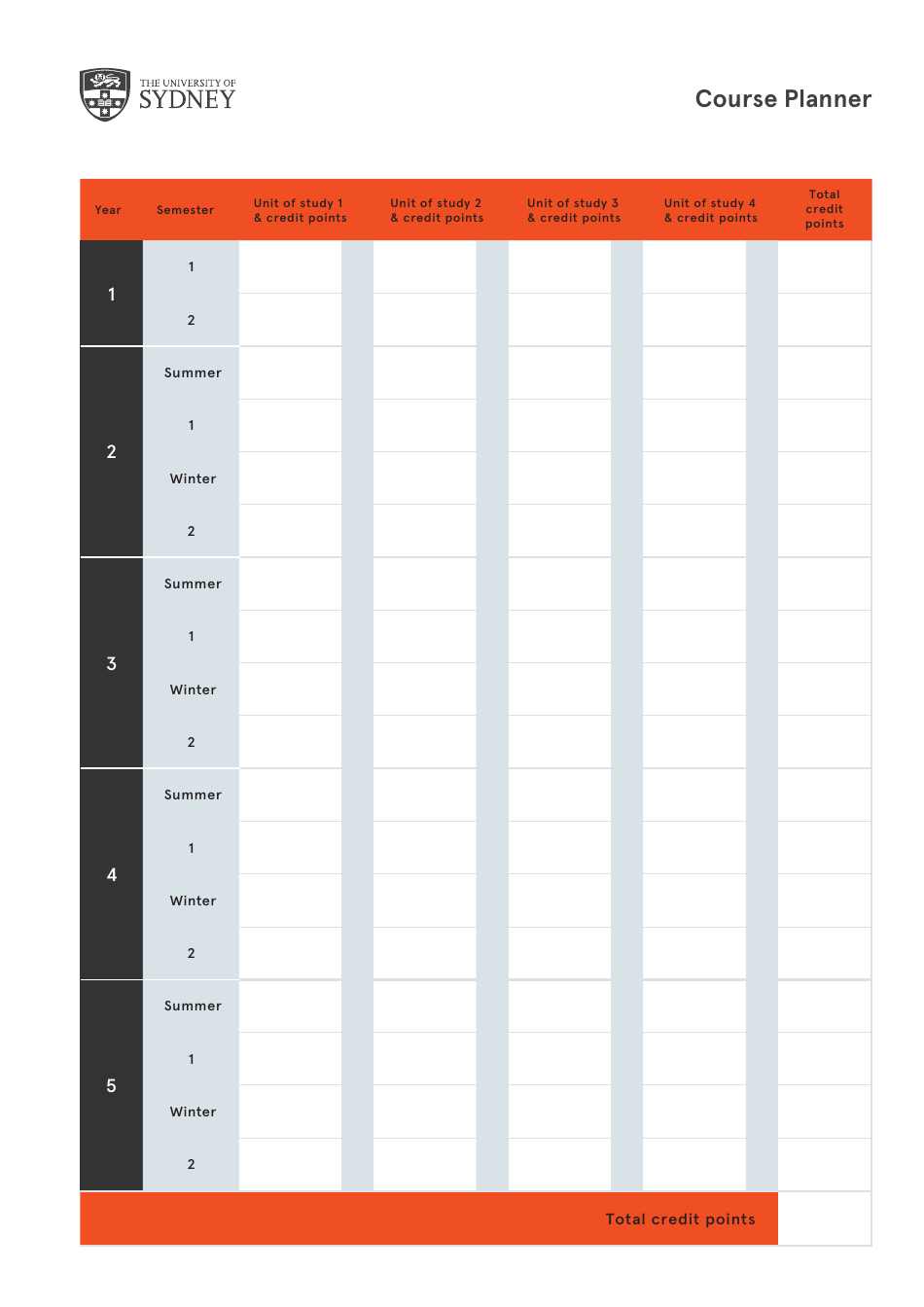 University Course Planner Template Download Fillable PDF Templateroller