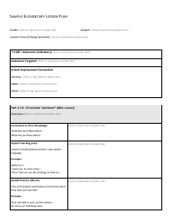 Elementary Lesson Plan Template