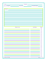 Document preview: Homework Planner Template