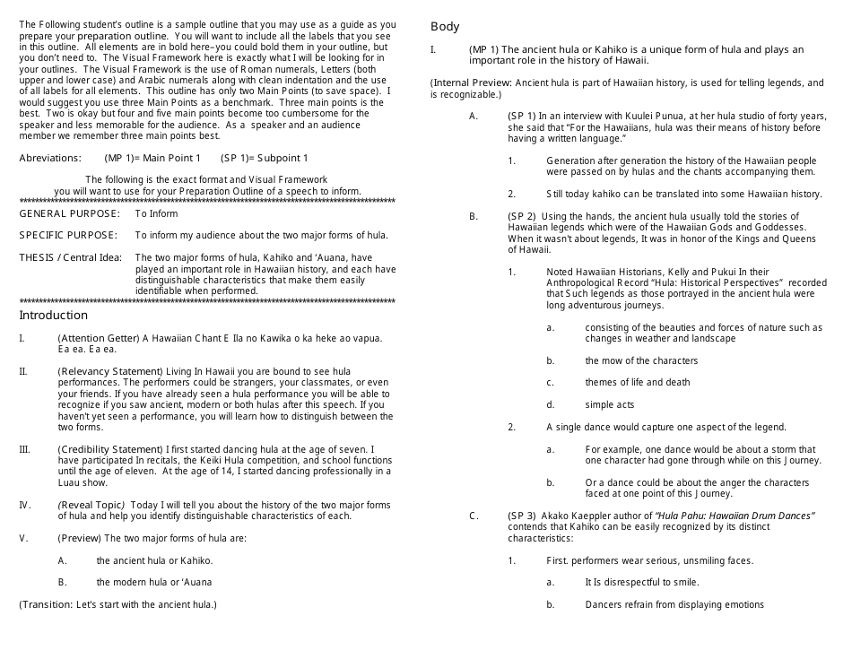 how to write a 5 minute informative speech