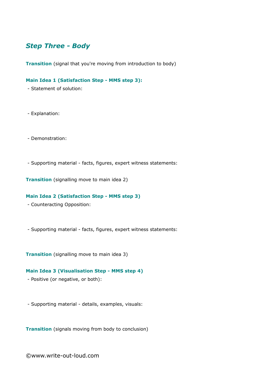 Persuasive Speech Outline - Monroes Motivated Sequence (Mms), Page 2
