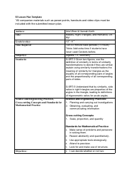 Document preview: 5e Lesson Plan Template