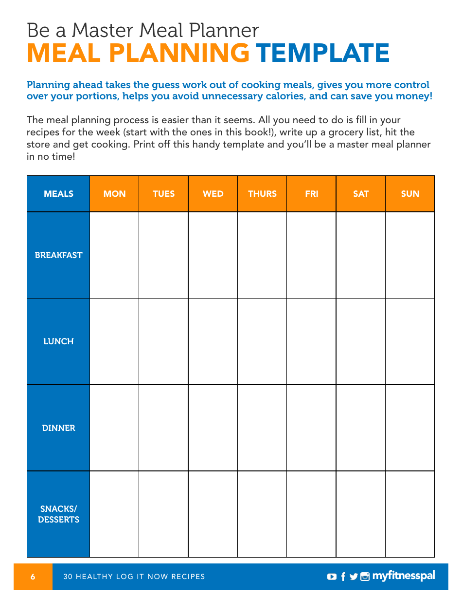Meal Planning Template, Page 1