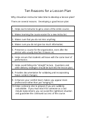 Lesson Planning Template - Ten Reasons for a Lesson Plan, Page 2