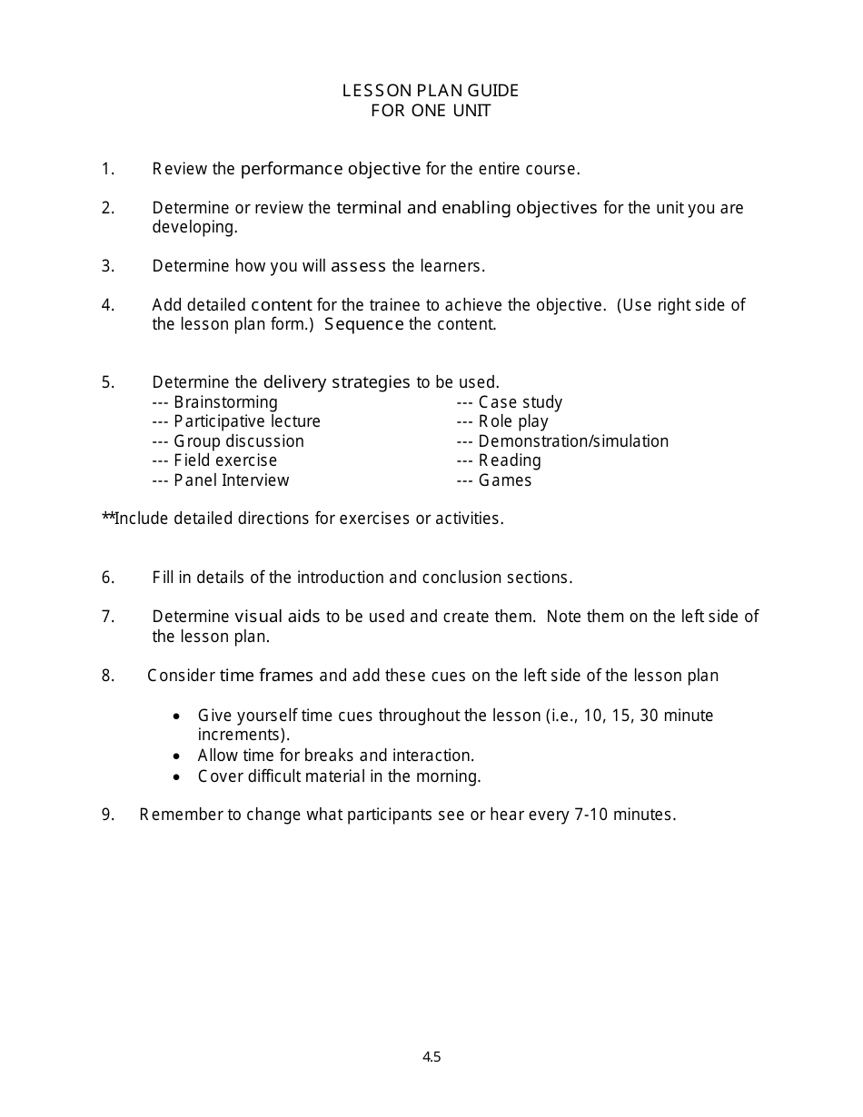 Lesson Planning Template - Ten Reasons for a Lesson Plan, Page 6