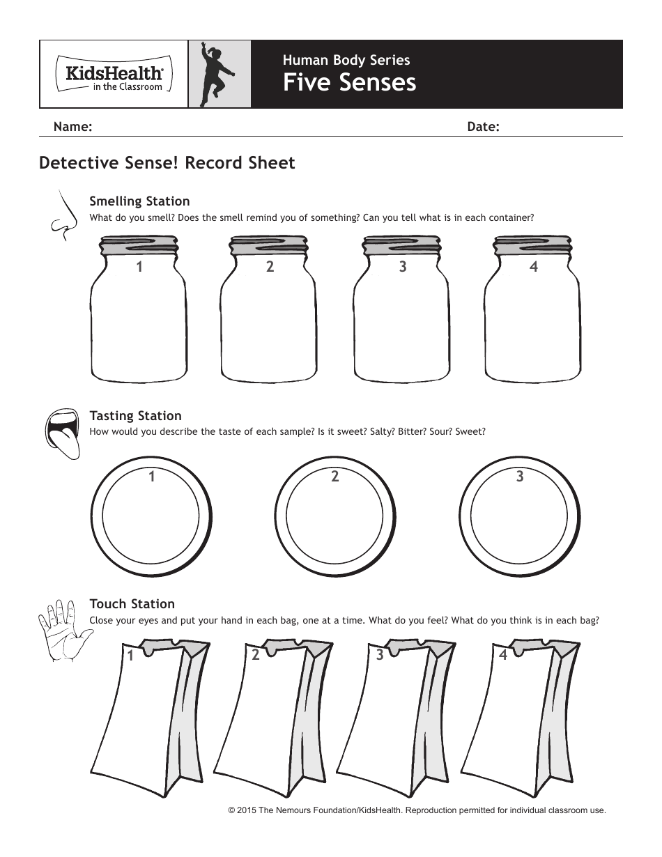 Human Body Five Senses Lesson Plan - Kidshealth, Page 7