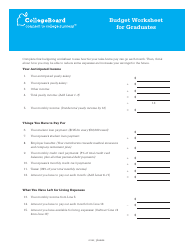 Budget Worksheet for Graduates - the College Board