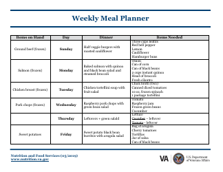 Document preview: Weekly Meal Planner