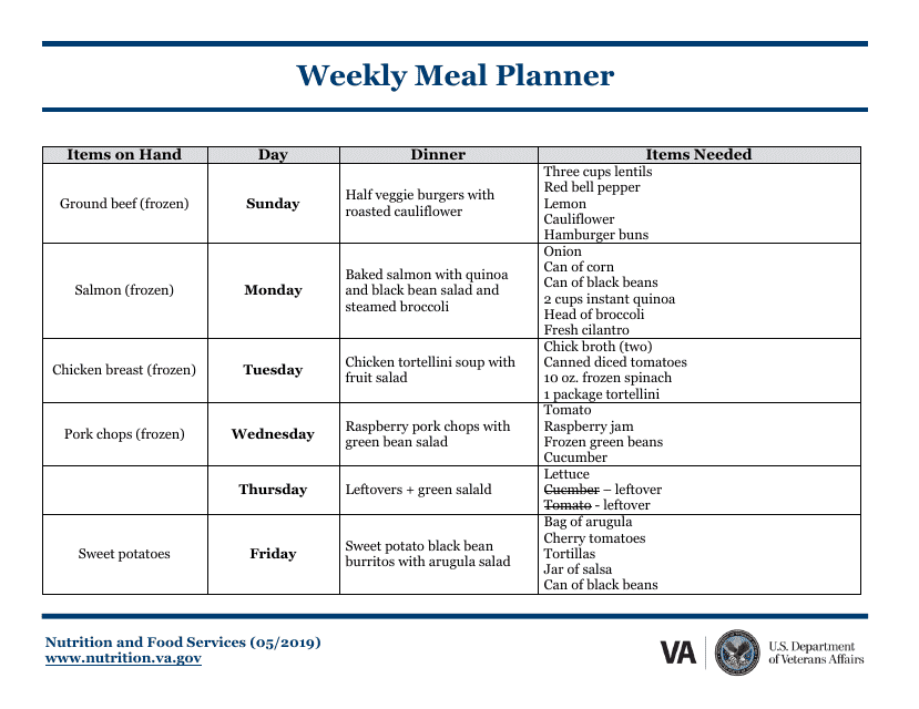 Weekly Meal Planner Download Pdf