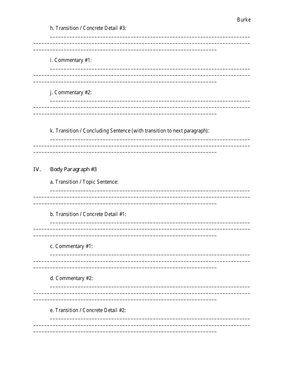 5 Paragraph 3 Chunk Essay Outline, Page 4