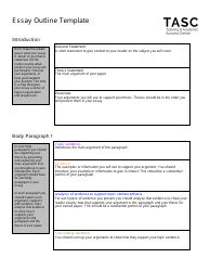 Document preview: Essay Outline Template - Tasc