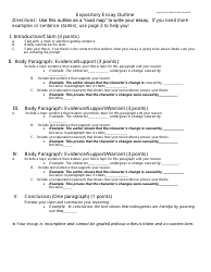 Expository Essay Outline Template - With Total Points