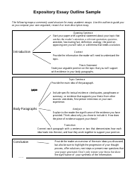 Document preview: Expository Essay Outline Template - Table