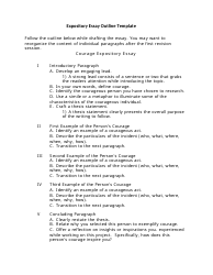 Document preview: Expository Essay Outline Template - Five Points