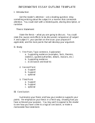Document preview: Informative Essay Outline Template