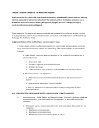 Document preview: Outline Template for Research Papers