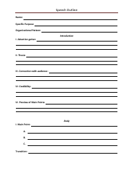 Document preview: Speech Outline Template - Red