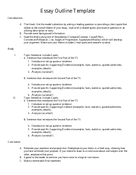 Document preview: Essay Outline Template - Black and White