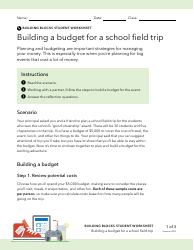 Document preview: Building a Budget for a School Field Trip
