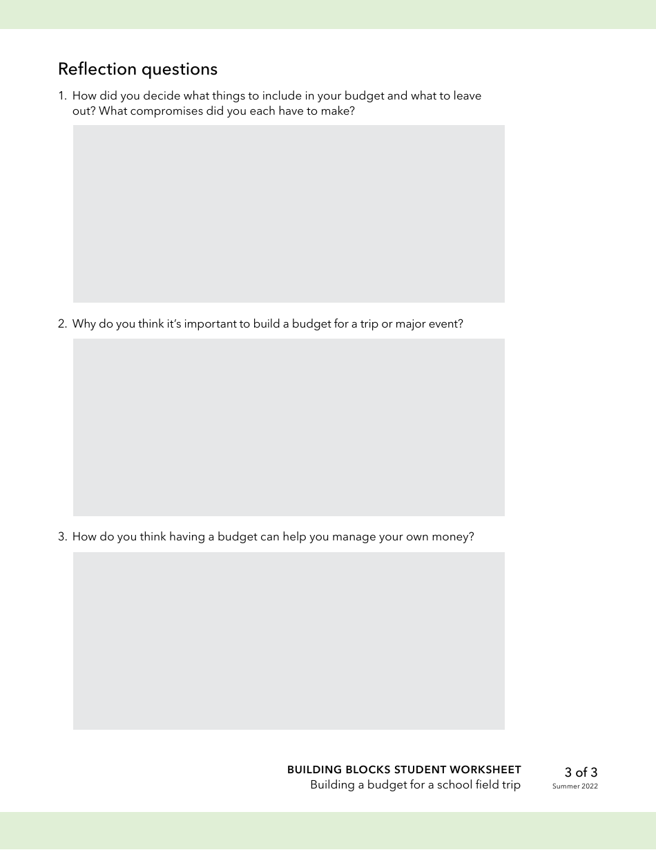 Building a Budget for a School Field Trip, Page 3