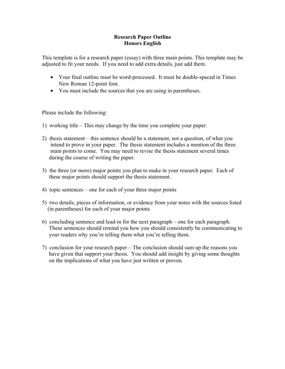 Research Paper Template, Page 1
