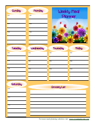 Document preview: Weekly Meal Planner and Grocery List Template - Yellow