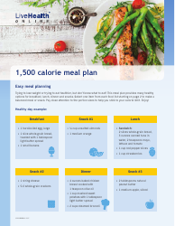Document preview: 1,500 Calorie Meal Plan