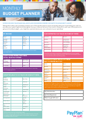Document preview: Monthly Budget Planner Template - Pay Plan