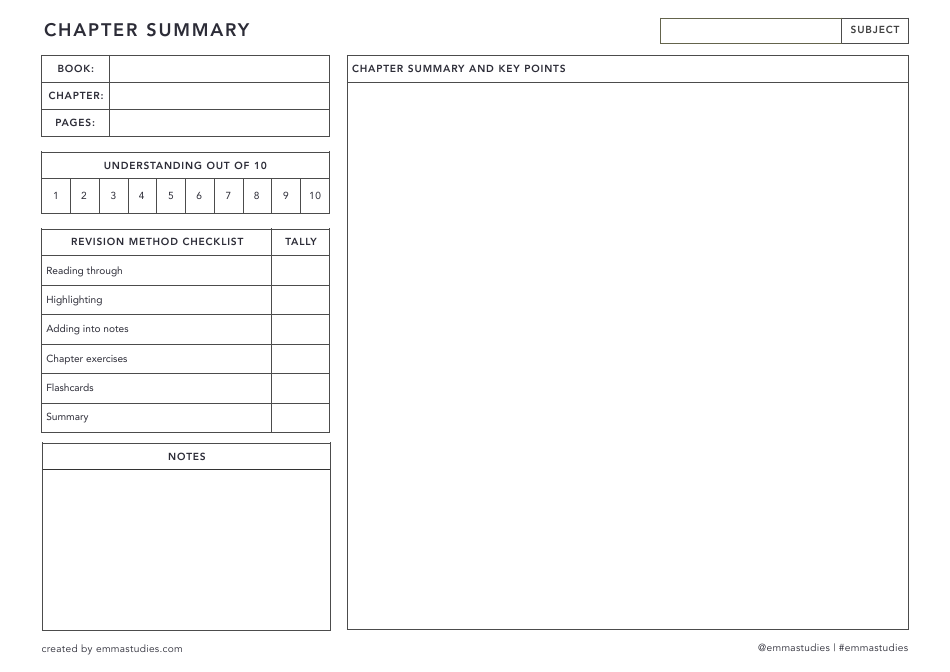 Study Planner Templates, Page 10