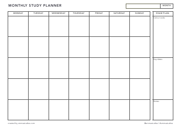Study Planner Templates, Page 3