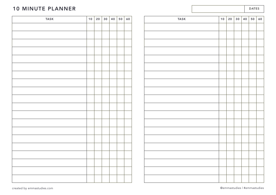 Study Planner Templates, Page 4