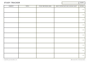 Study Planner Templates, Page 6