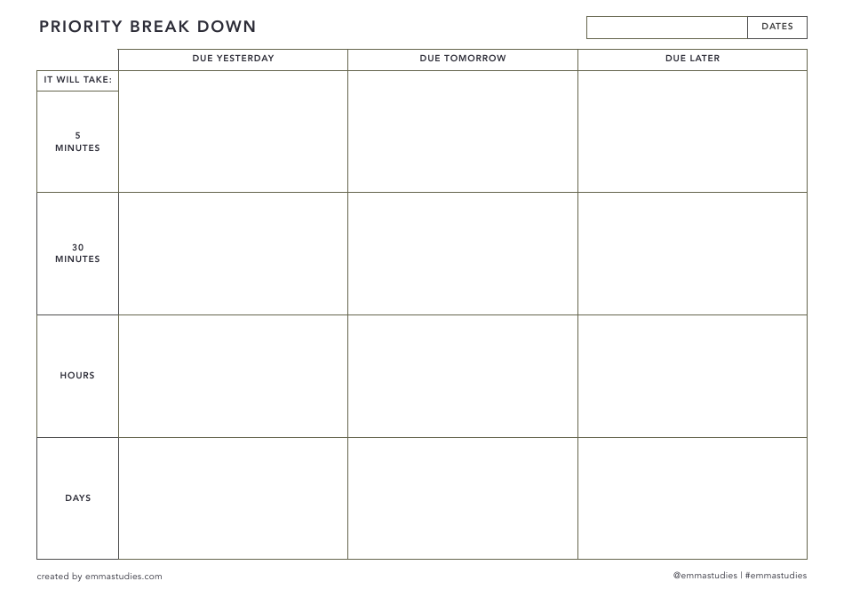 Study Planner Templates, Page 7