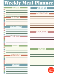 Document preview: Weekly Meal Planner Template - Taste of Home