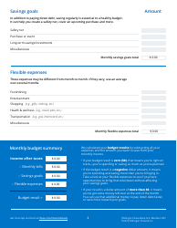 Monthly Budget Worksheet - Chase, Page 2