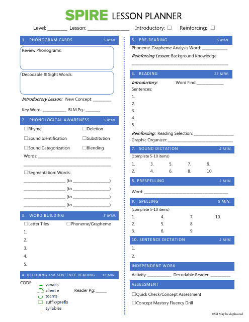 Lesson Planner Template - Preview Image