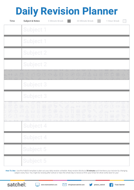 Daily Revision Planner Template Preview Image