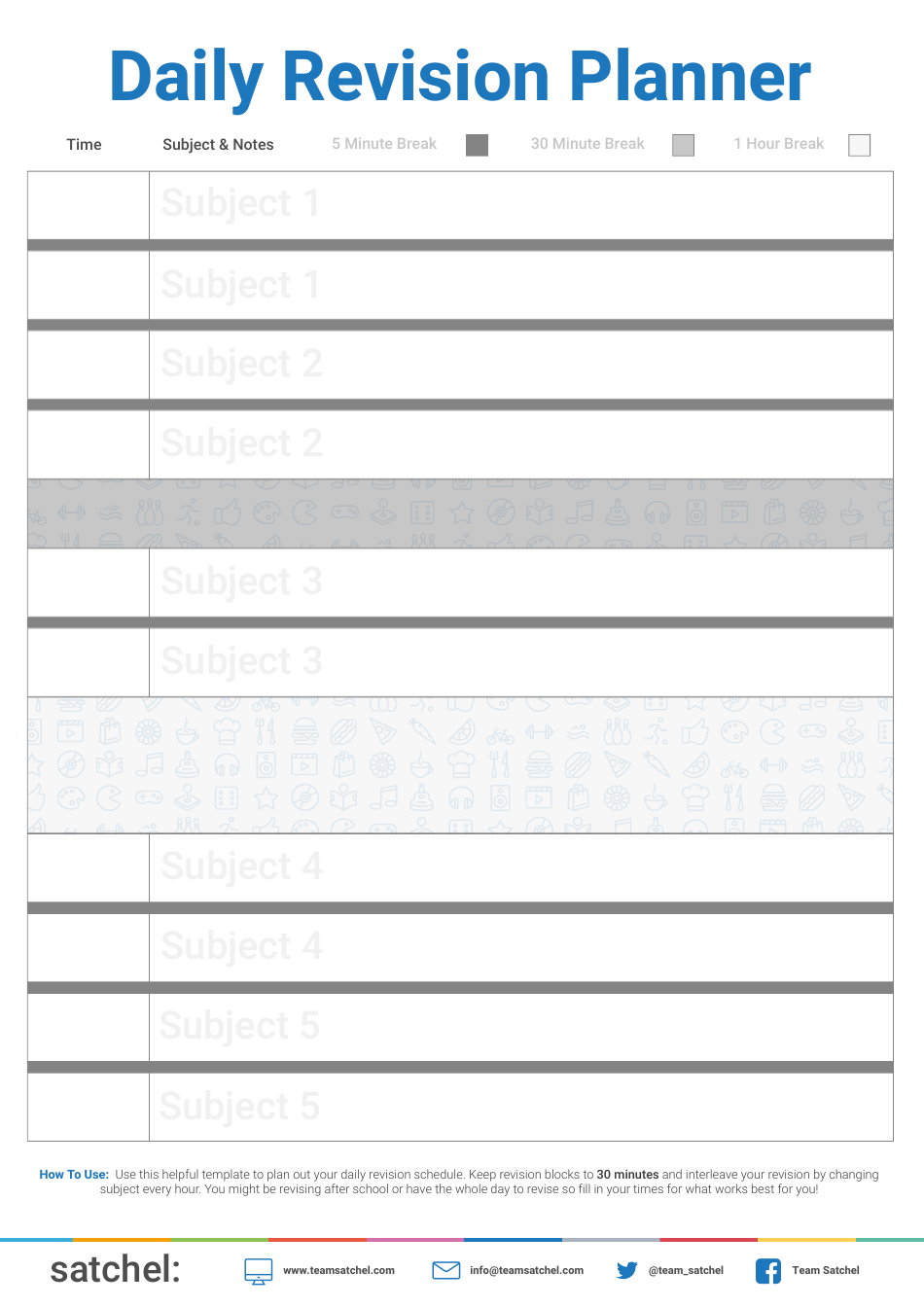 Daily Revision Planner Template Preview Image