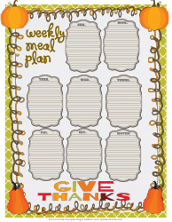Document preview: Thanksgiving Weekly Meal Planner Template