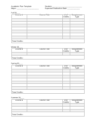 Document preview: Academic Plan Template