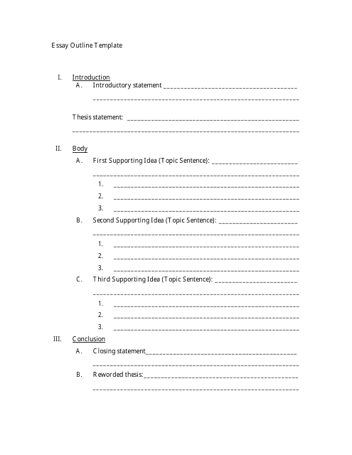 Essay Outline Template for High School Students - Download Now