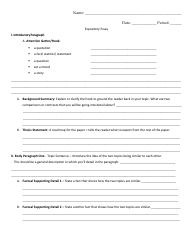 Document preview: Outline Template for Writing an Expository Essay