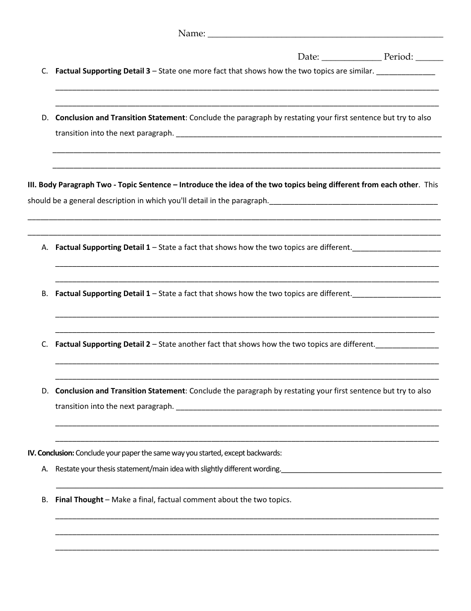 Outline Template for Writing an Expository Essay, Page 2
