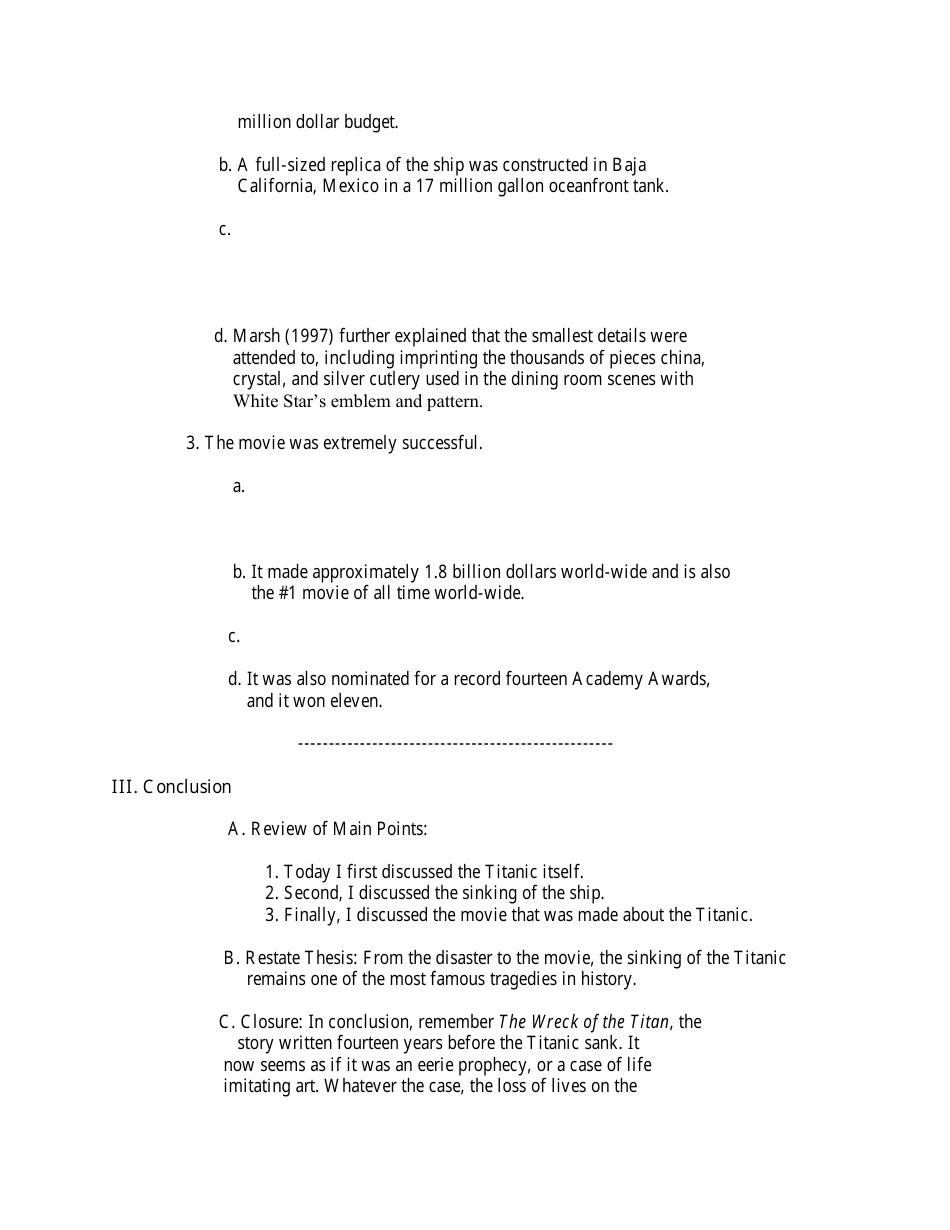 Informative Speech Outline Template - Example, Page 5