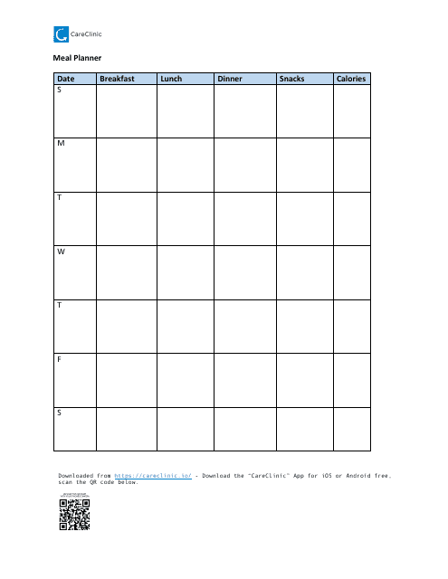 Meal Planner Template Download Pdf