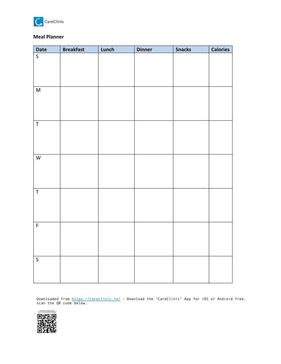 Meal Planner Template, Page 1