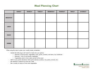 Meal Planning Chart Template